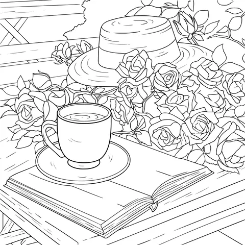 A Pleasant Moment in the Sun: Coffee, Flowers and Books