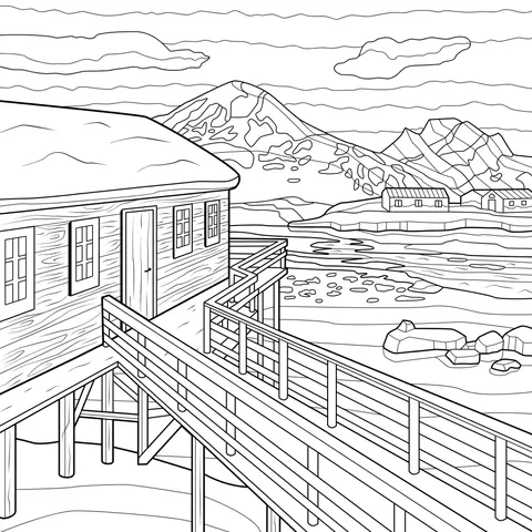 Polar Cabin Landscape