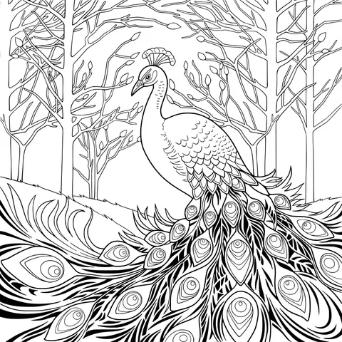 Peacock in the Forest