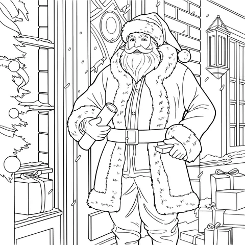 Santa Claus standing at the door