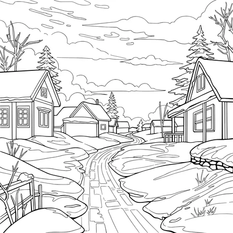 Beautiful Winter Countryside Dusk
