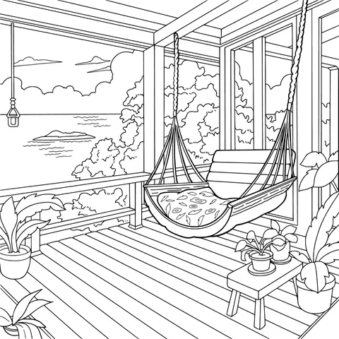 Seaview Terrace with Hammock Scene