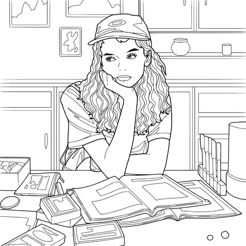 Girl Focused on Creation