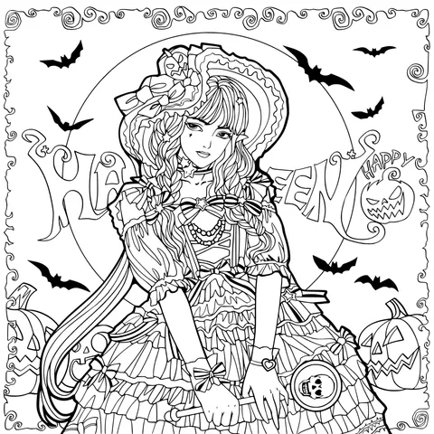 A Witch - like Girl on Halloween