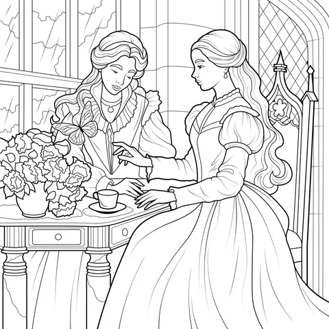 Afternoon - tea Time for Two Princesses