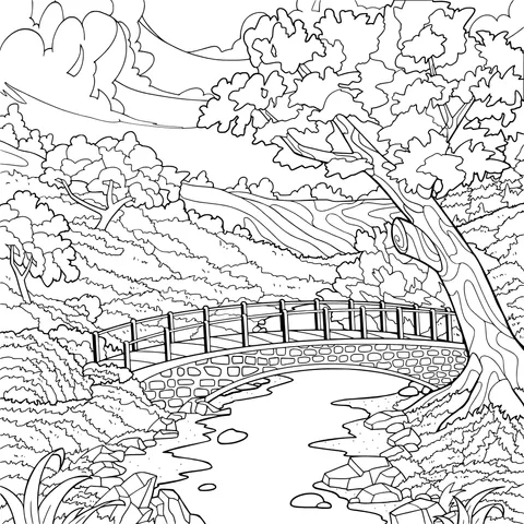 Scenery by the Stream in Autumn