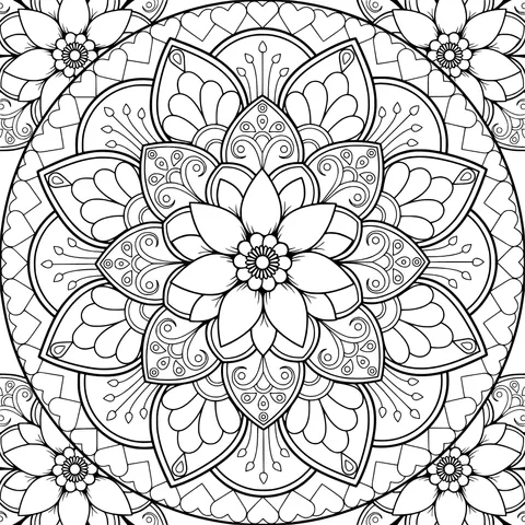 Colorful Floral Mandala Pattern
