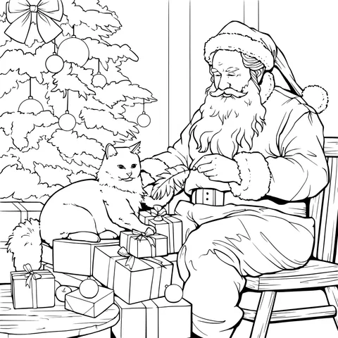 Santa Claus and the Cat