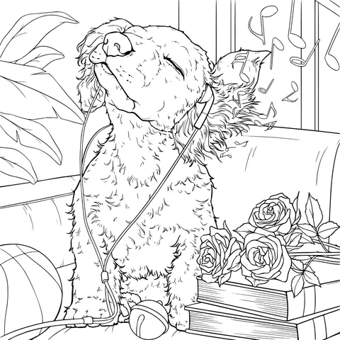 A Dog Enjoying Music