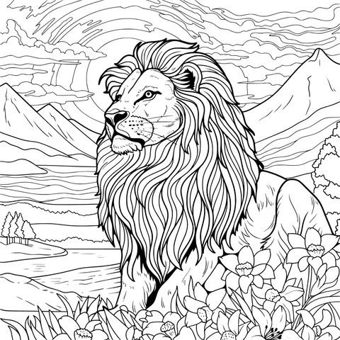 Lion and Natural Beauty