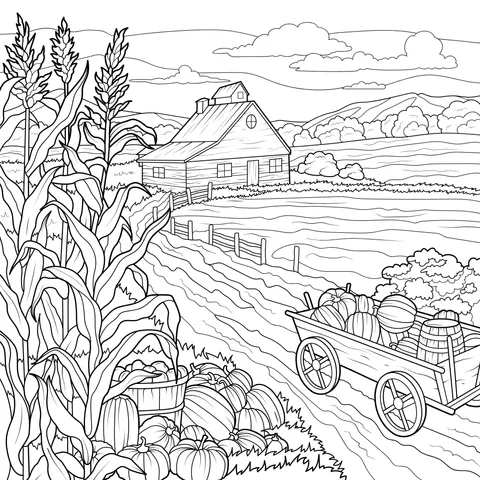 Harvesting rural scenery