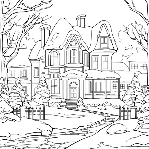 A Cozy Cottage in the Winter Night
