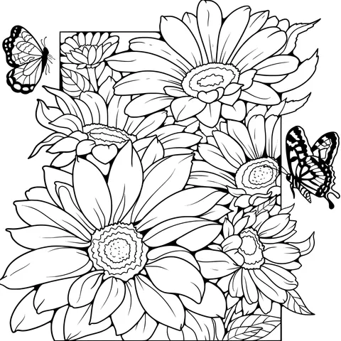 Sunflowers and Butterflies
