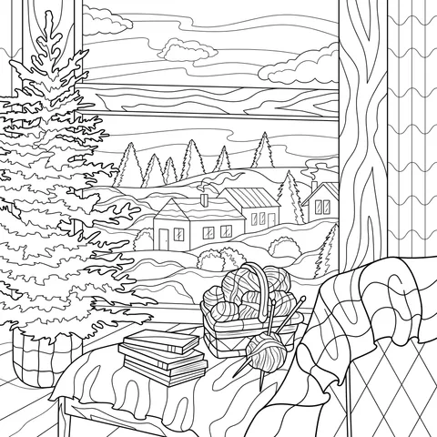 Warm Winter Scene by the Window