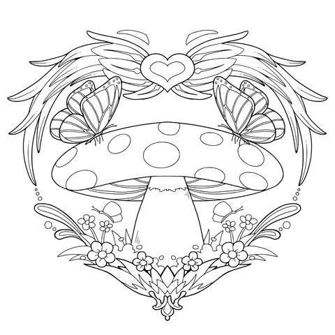 Dreamy Mushroom and Winged - Heart