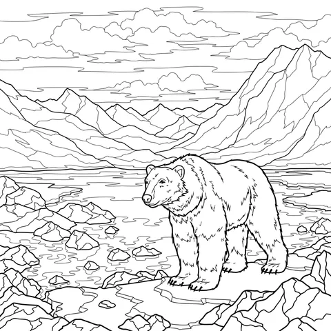 Polar Bear on the Ice - field