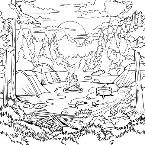 Forest Camping Beauty