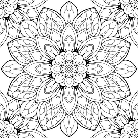 绚丽的花卉几何图案