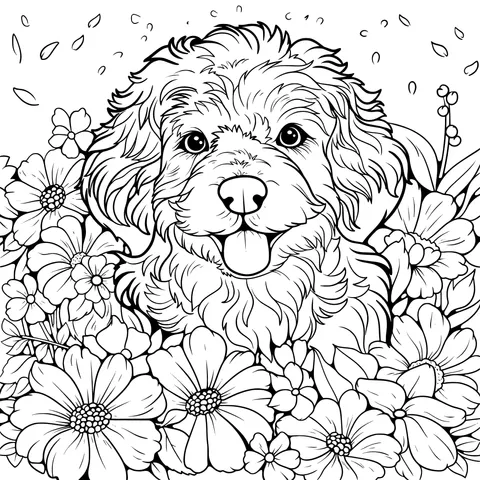 Dog in the Flower Bed
