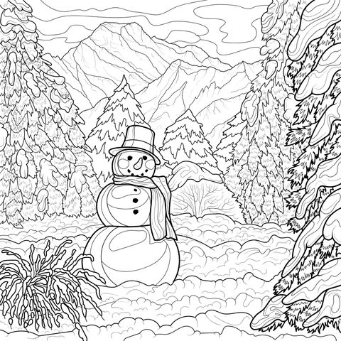 山林中的雪人