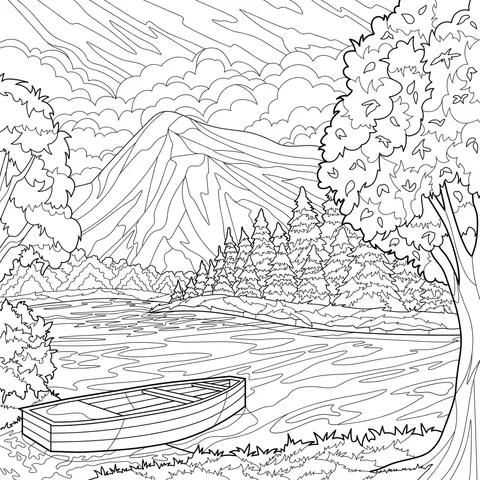 Autumn Scenery by the Lake