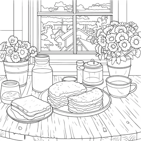 Breakfast Scenery by the Window