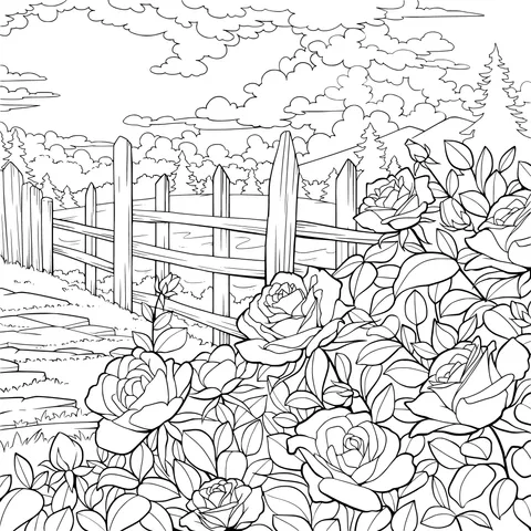 Roses in a Rural Landscape