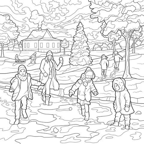 Joyful Moments Outdoors in Winter