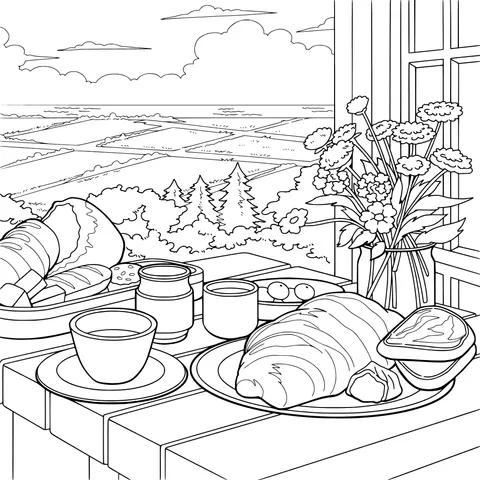 Delicious Breakfast and Beautiful View by the Window