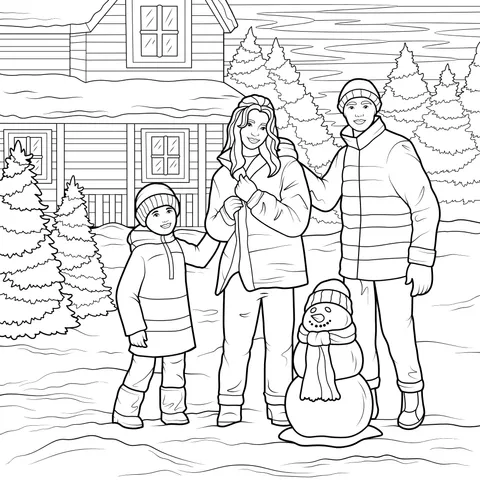 Family photo in winter