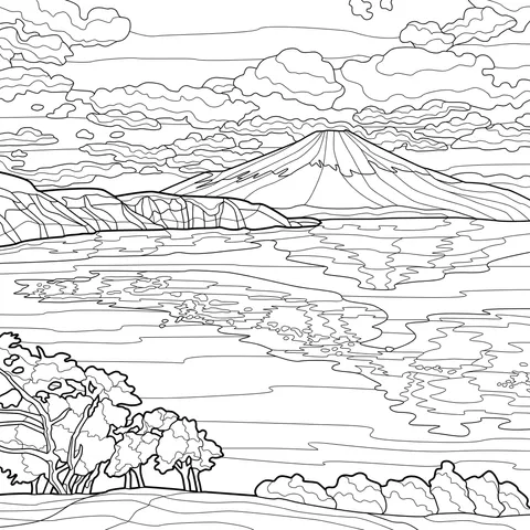 Mount Fuji and Lake View