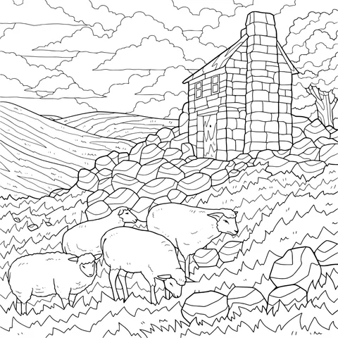 Rural Sheep - grazing Scene