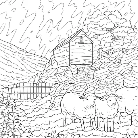 Idyllic pastoral scene