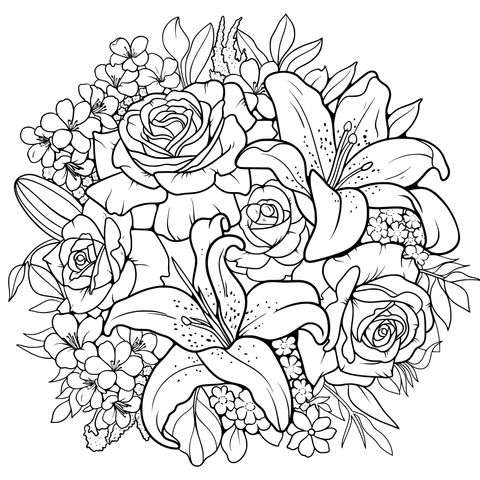 缤纷花卉插画