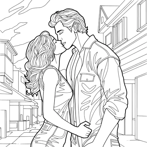 Romantic Kiss on the Street