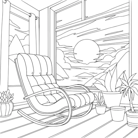 Rocking - chair Time under the Sunset