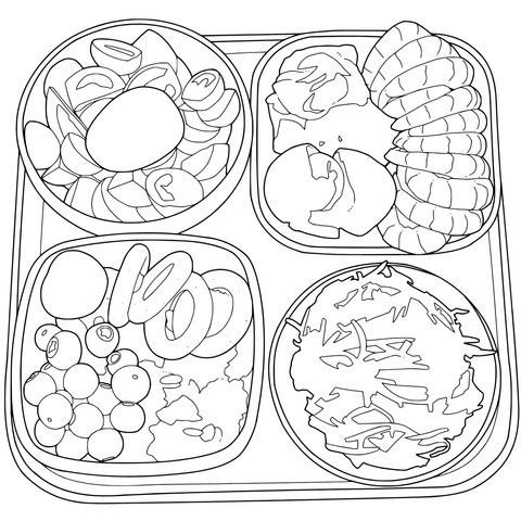 丰盛的餐食托盘