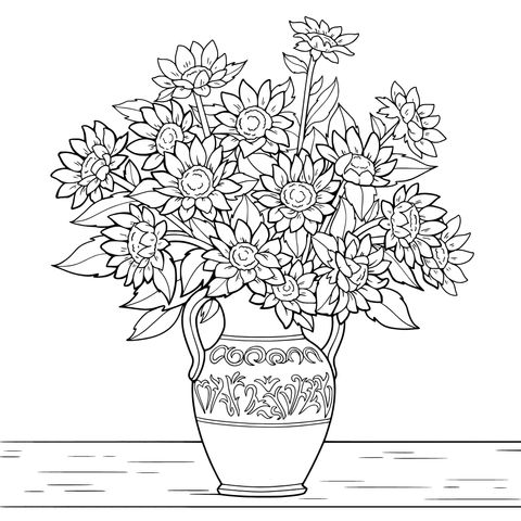 花瓶中的向日葵