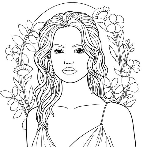 花丛中的美丽女子