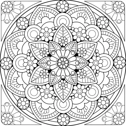 Colorful Floral Mandala Pattern