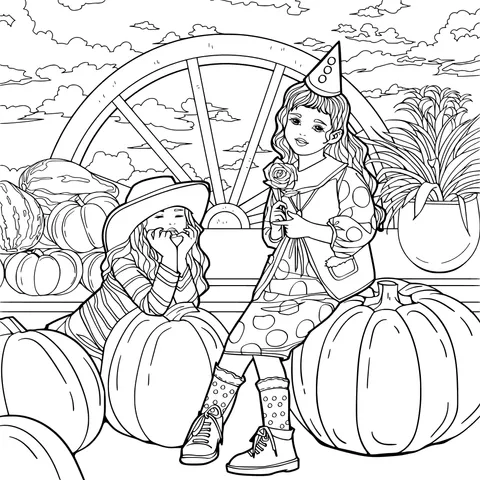 Happy Moments by the Pumpkin Pile