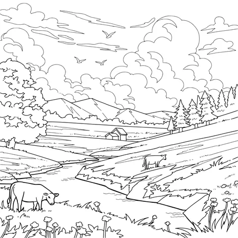 Idyllic Pastoral Landscape