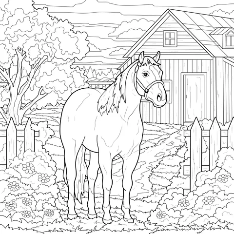 Horse beside the Farmhouse