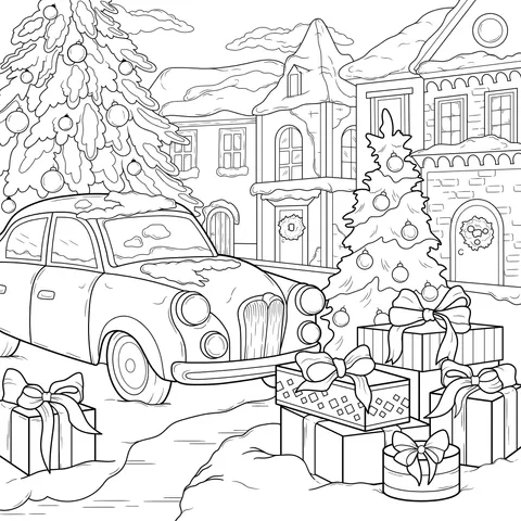 Winter Christmas Street Scene
