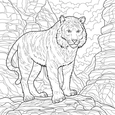 Tiger among the Rocks