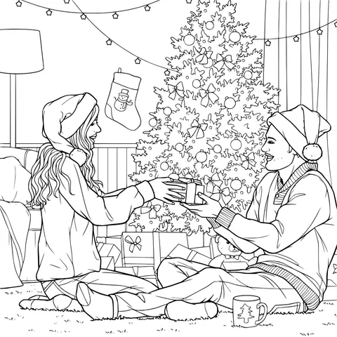Gift - exchange under the Christmas tree