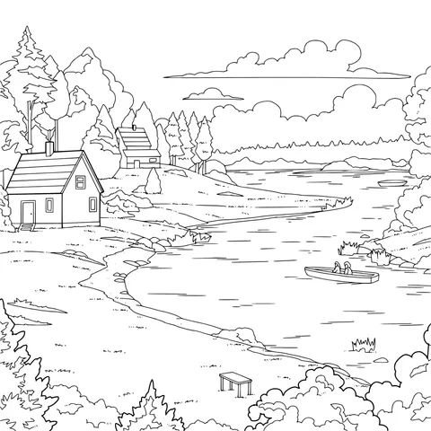 Riverside Pastoral Scenery