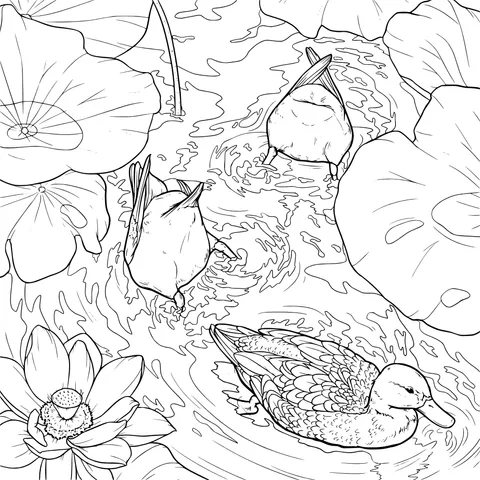 Ducks in the Lotus Pond