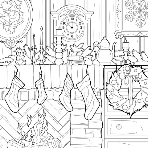Warm Christmas fireplace decorations