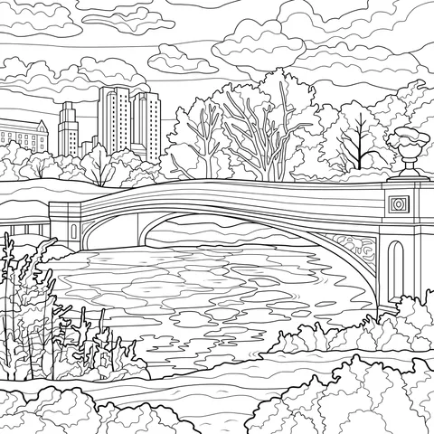 Scenery of an Arch Bridge in the City